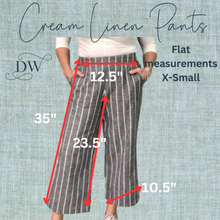 Load image into Gallery viewer, Wide Leg Pants | Grey/Cream Stripe Linen
