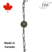 Load image into Gallery viewer, Maple Leaf Crown Button Silver Bracelet | Dream Weaver Canada
