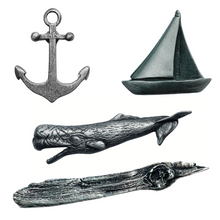 Charger l&#39;image dans la galerie, Nautical Pewter Magnets | Set of 4
