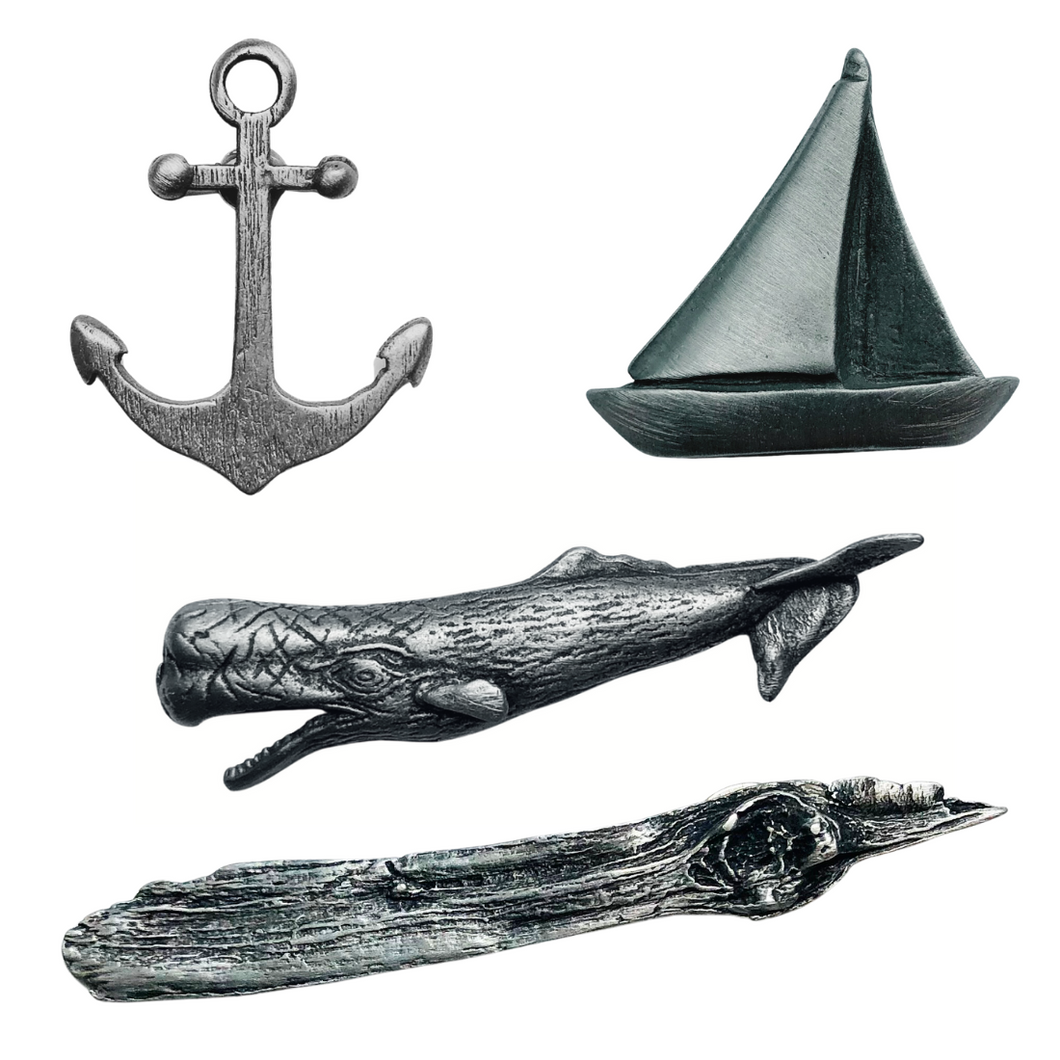 Nautical Pewter Magnets | Set of 4