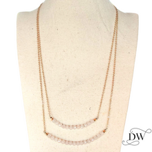 Load image into Gallery viewer, Double Rose Quartz &amp; Gold Necklace
