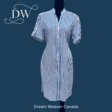 Load image into Gallery viewer, Blue Stripe Shirt Dress | Brenda Beddome
