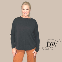 Load image into Gallery viewer, Charcoal Crew Neck Organic Cotton &amp; Cashmere Sweater
