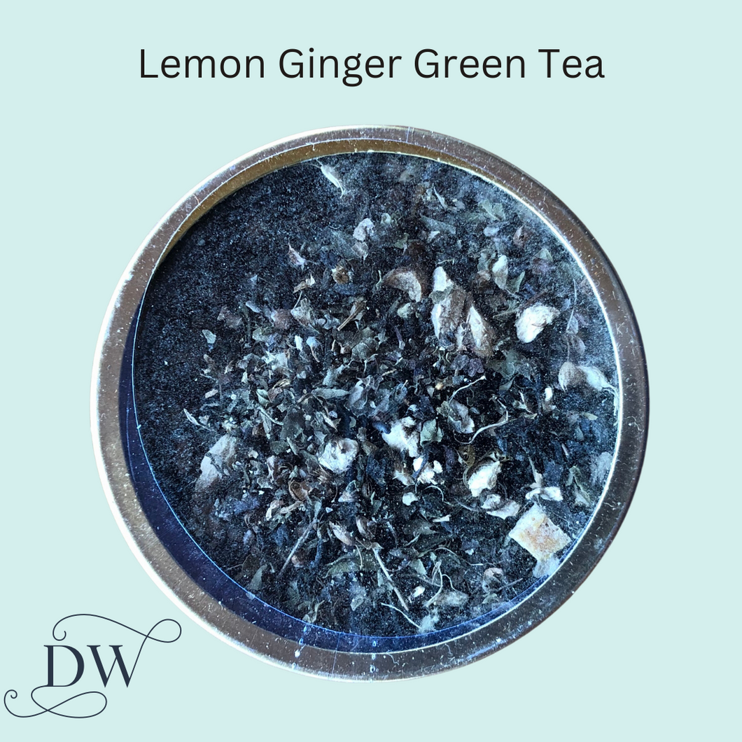 Lemon Ginger Green Tea Tin Caddy | Vahdam Teas