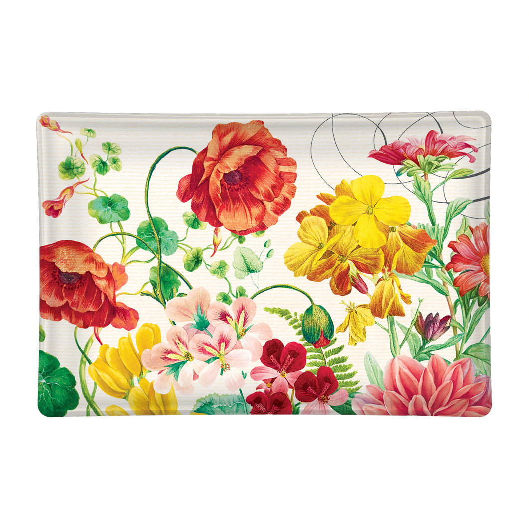 Poppies & Posies Glass Soap Dish | Michel Design Works