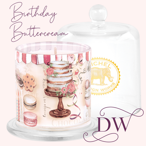 Birthday Butter Cream Cloche Candle | Michel Design Works