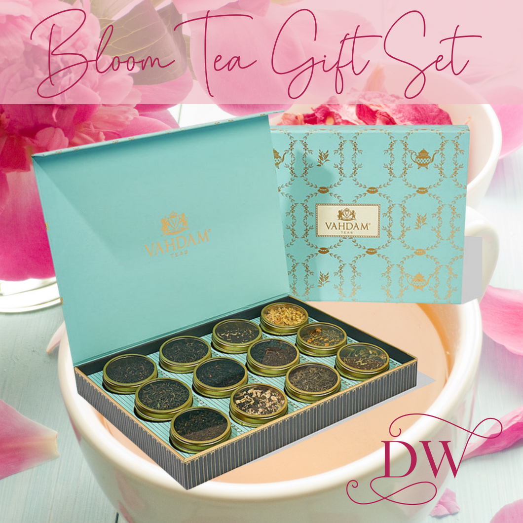 Bloom Tea Gift Set | 12 Tin Caddy | Vahdam Teas