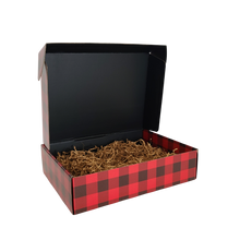 Load image into Gallery viewer, Buffalo Plaid Corrugated Gift Box
