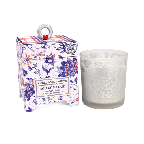 Paisley & Plaid Candle Small | Michel Design Works
