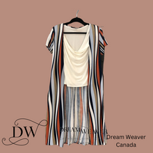 Load image into Gallery viewer, Long Striped Cardigan with Pockets | Rayon from Bamboo | X-small
