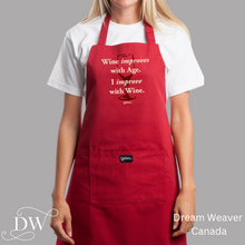 Load image into Gallery viewer, Wine Improves With Age. I improve With Wine. Apron | Grimm
