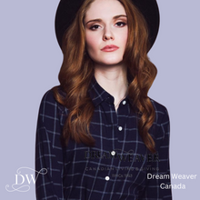 Load image into Gallery viewer, Oxford Navy Plaid CROP Blouse | Meemoza
