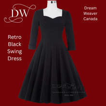 Charger l&#39;image dans la galerie, Retro Black Swing Dress
