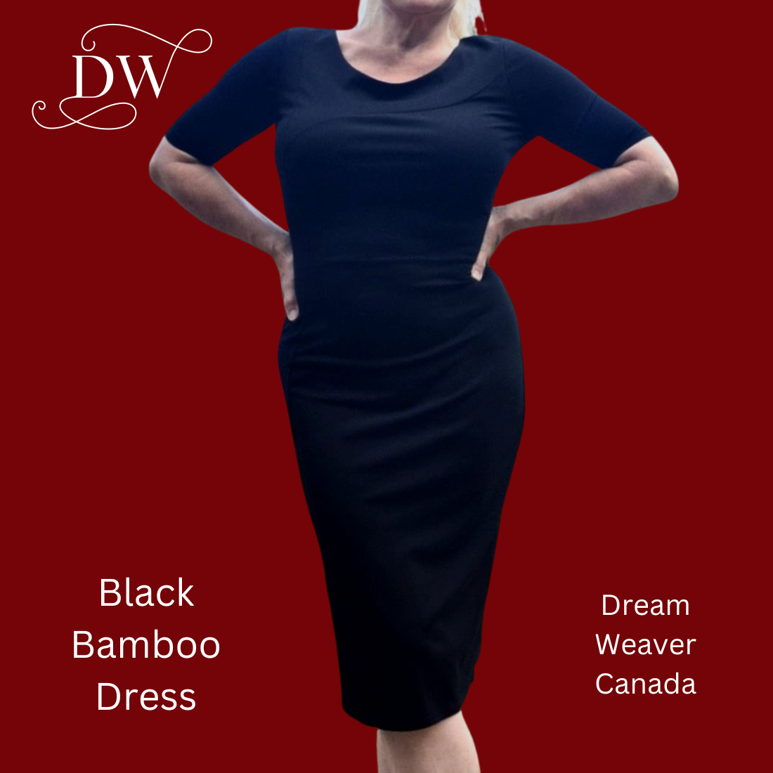 Black Bamboo T shirt Dress Dream Weaver Canada L