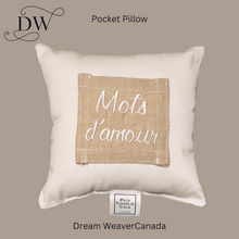 Charger l&#39;image dans la galerie, Mots d&#39;Amour Pocket Pillow
