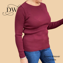 Load image into Gallery viewer, Crew Neck Cotton Sweater | Merlot | Parkhurst
