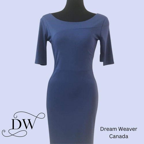 Elegant Bamboo T-shirt Dress | Indigo Blue | Dream Weaver Canada