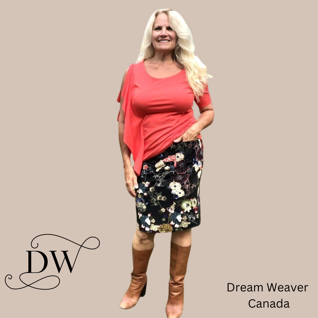 Pencil Skirt Floral Gilmour Clothing