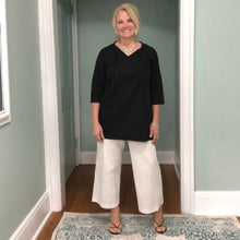 Load image into Gallery viewer, Linen Cropped, Wide-Leg Pants | Cream
