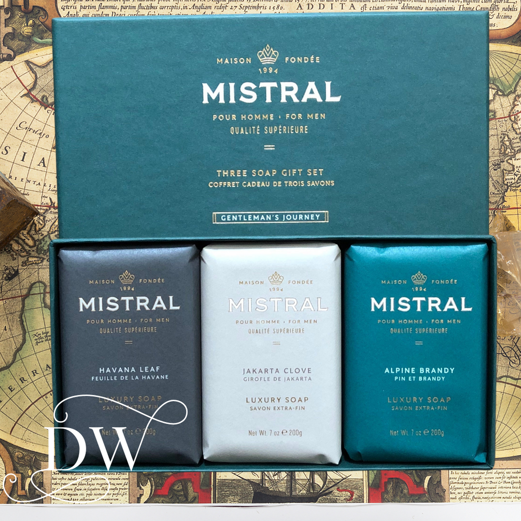 Gentleman's Journey 3 Soap Gift Set | Mistral