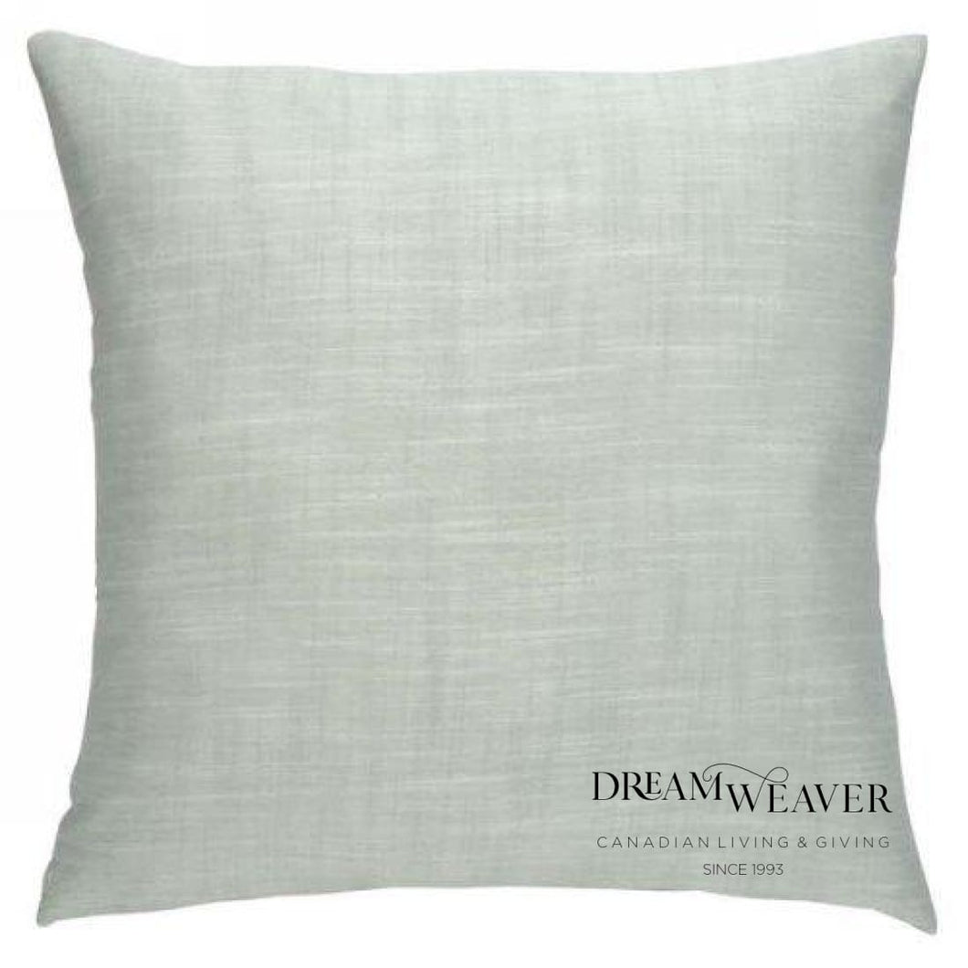 Light sage green linen-style 17x17 throw pillow with subtle texture