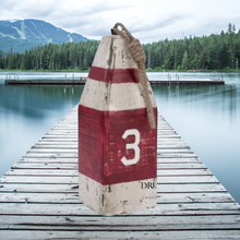 Load image into Gallery viewer, Red &amp; White Wooden Buoy
