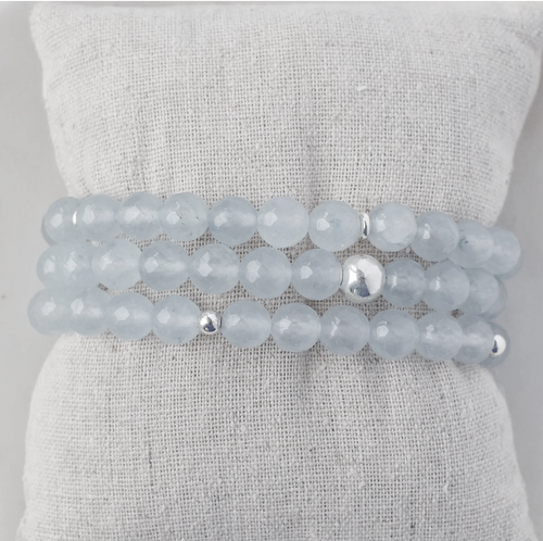 Blue Jade Gemstone/Sterling Silver Bracelet