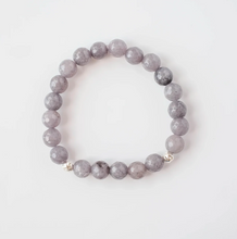 Load image into Gallery viewer, Gray Agate Small Stone &amp; Sterling Silver Bracelet
