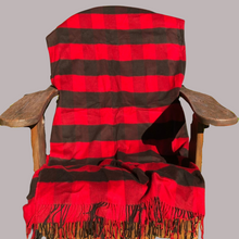 Load image into Gallery viewer, Red and Black Buffalo Check Plaid Blanket/Throw
