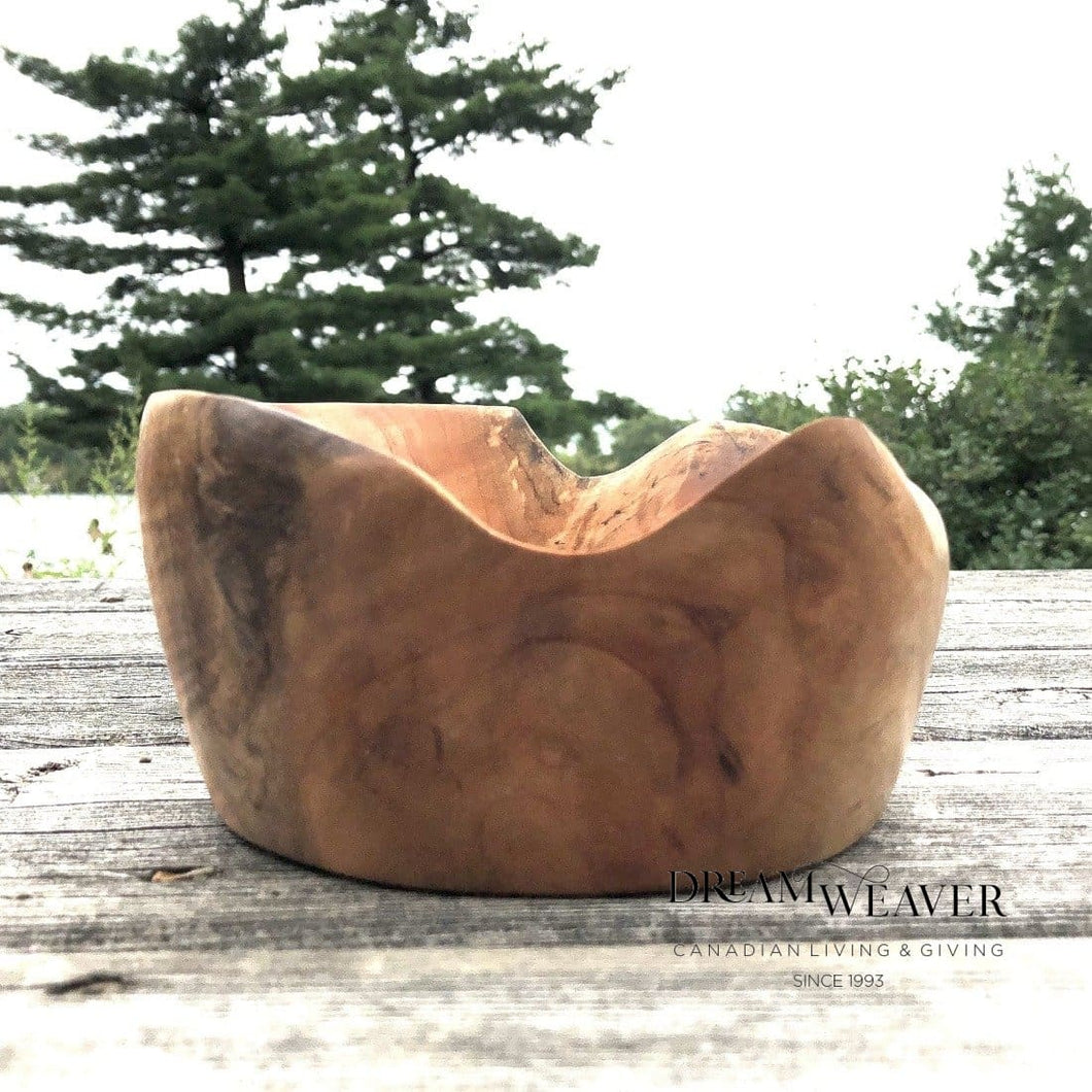 Artisanal Wood Bowl with Scalloped edge | Dream Weaver Canada
