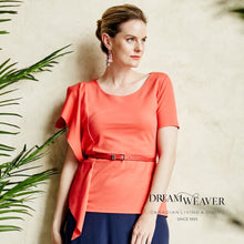 Load image into Gallery viewer, Asymmetrical Blousy Top | Coral | Rayon Bamboo | Dream Weaver Canada
