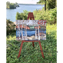 Load image into Gallery viewer, Birches on The Lake Canvas Print | 16x22&quot; | Renee Bovet
