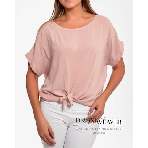 Blush Sideknot Silky Tee Fashion