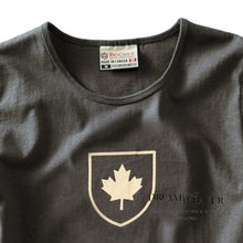 Load image into Gallery viewer, Canada Shield T-Shirt | Women’s | Slate Grey| Red Canoe Fashion
