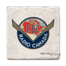 Load image into Gallery viewer, CBC Radio 1940 Retro Marble Drink Coasters | VersaTile Tableware
