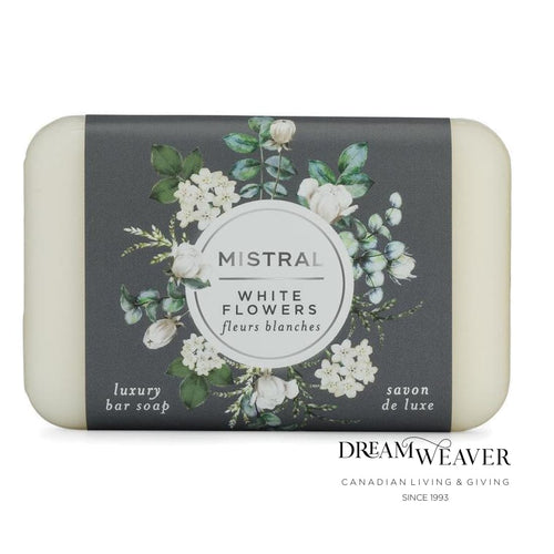 Classic White Flowers Bar Soap - 200g | Mistral