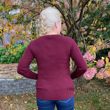 Load image into Gallery viewer, Crew Neck Sweater | Merlot | Parkhurst Knitwear Fashion
