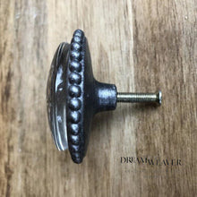 Load image into Gallery viewer, Large Pewter and Seafoam Pattern Drawer Pull
