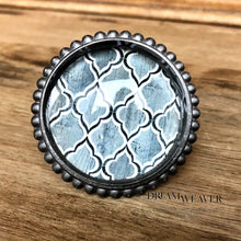 Charger l&#39;image dans la galerie, Large Pewter and Seafoam Pattern Drawer Pull

