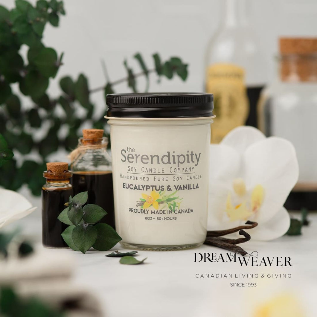 Eucalyptus & Vanilla Candle Jar | Serendipity Candle | Dream Weaver 