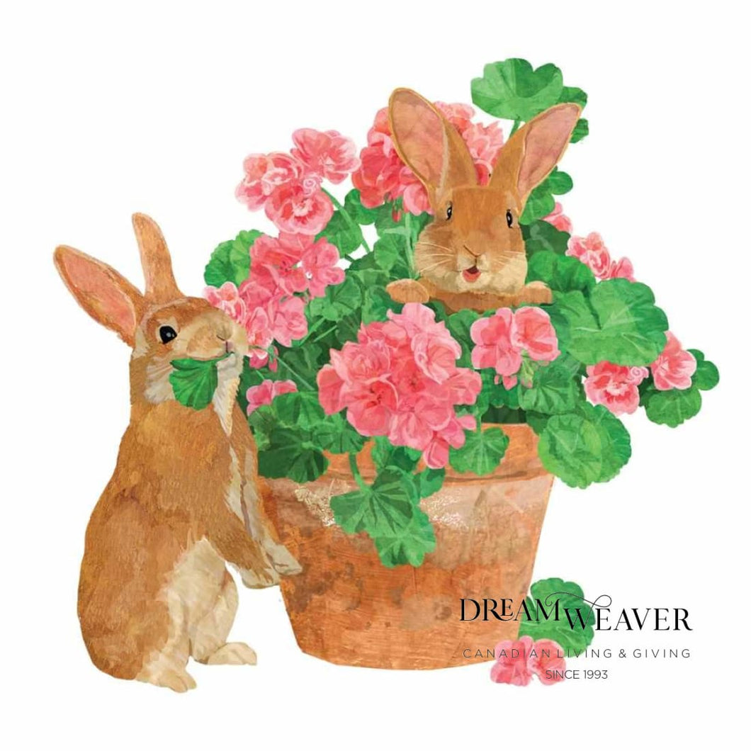 Flower Pot Bunnies - Lunch Napkins Tableware