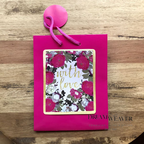 Gift Bag | With Love | Medium | Pink and Floral Gift Wrap etc.