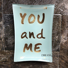 Load image into Gallery viewer, Glass Dish | Turquoise and Gold Rectangle | You and Me | Dream Weaver
