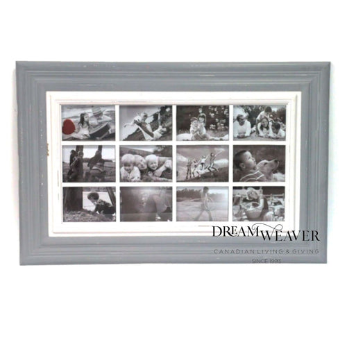 Grey Distressed 12-Picture Collage Frame Home Decor