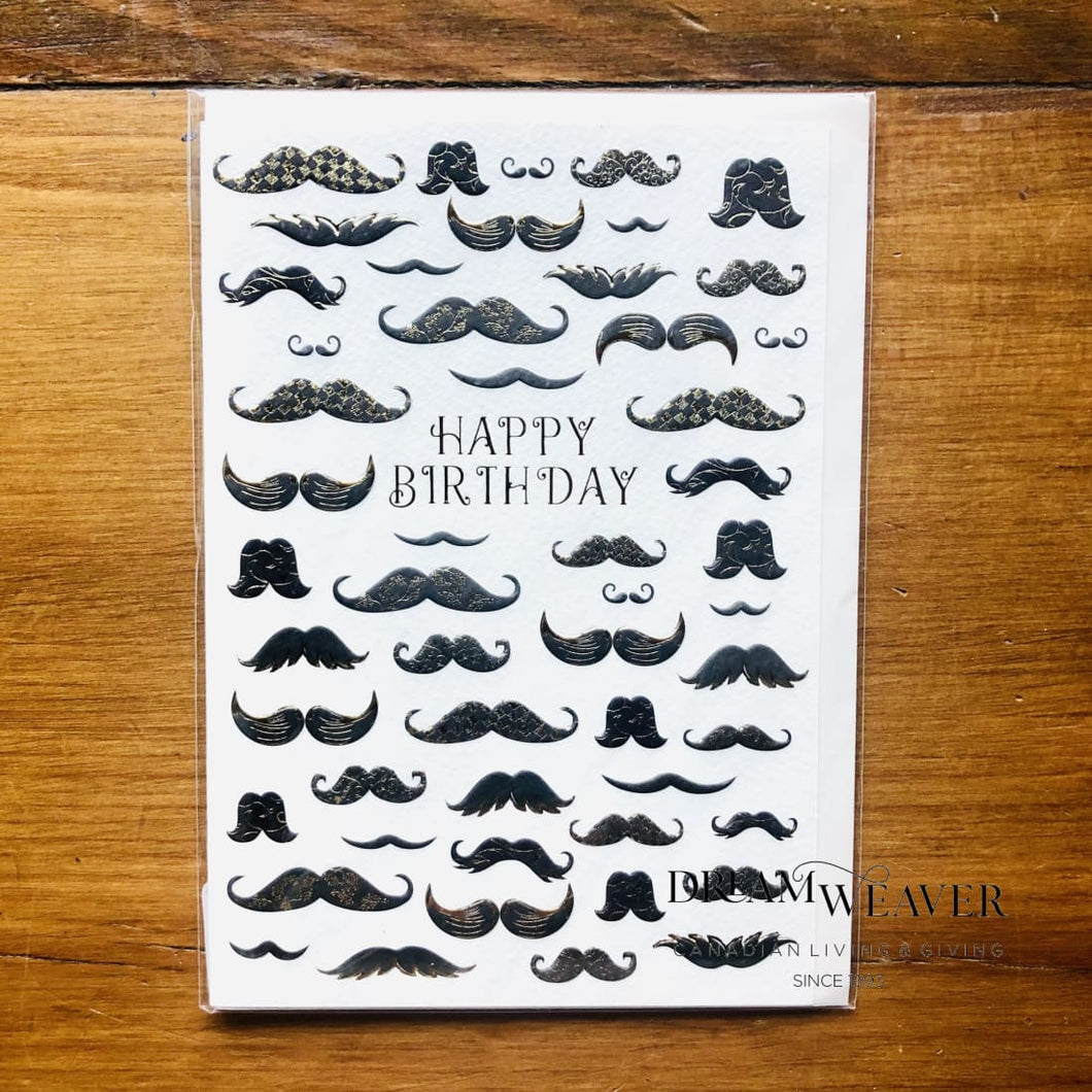Happy Birthday | Mustache Birthday Card Stationary