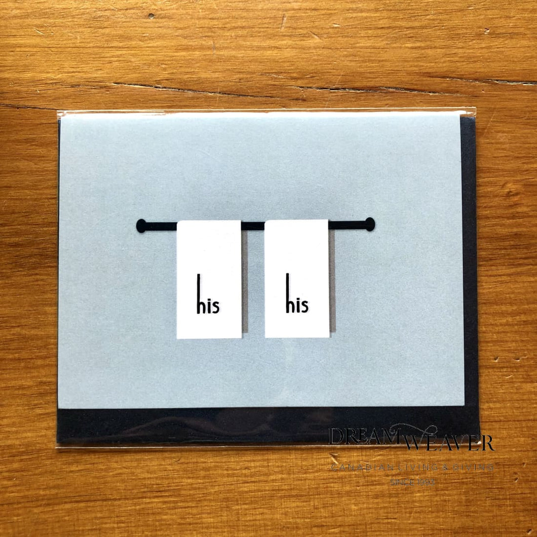 His and His Towels Card | Paper Hearts Greeting Card Stationary