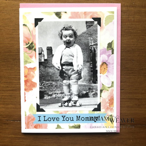 I love you Mommy! | Retro Blank Greeting Card Stationary