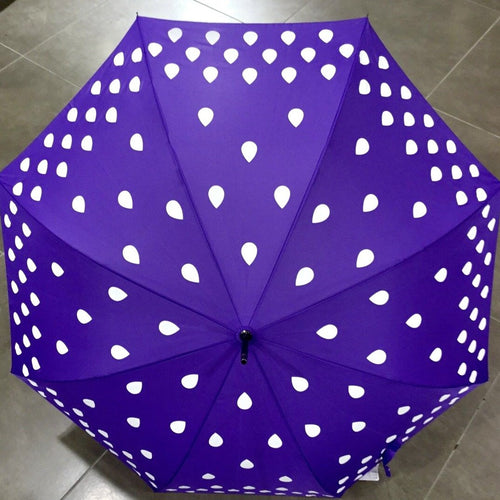 Purple Colour Changing Umbrella - Raindrop