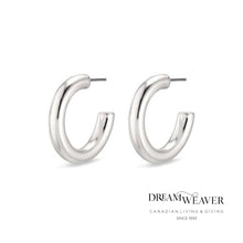 Load image into Gallery viewer, Maddie Small Silver Plated Hoops | Pilgrim Accessories
