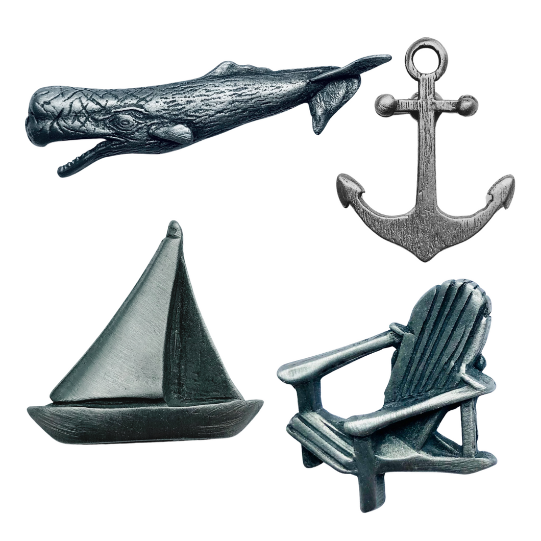 Nautical Pewter Magnets | Set of 4